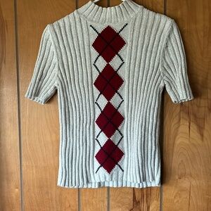 Liz Claiborne sport petite, mock neck short sleeve sweater